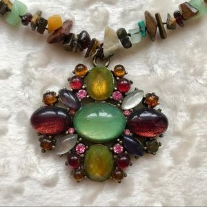 Bronze & dichroic glass necklace